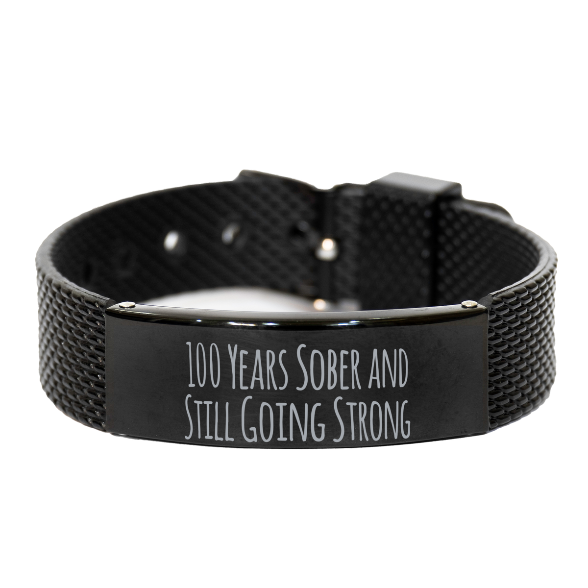 100 Years Sober Gift for Women Men 100 Years Sober and Still Going Strong Bracelet – front view