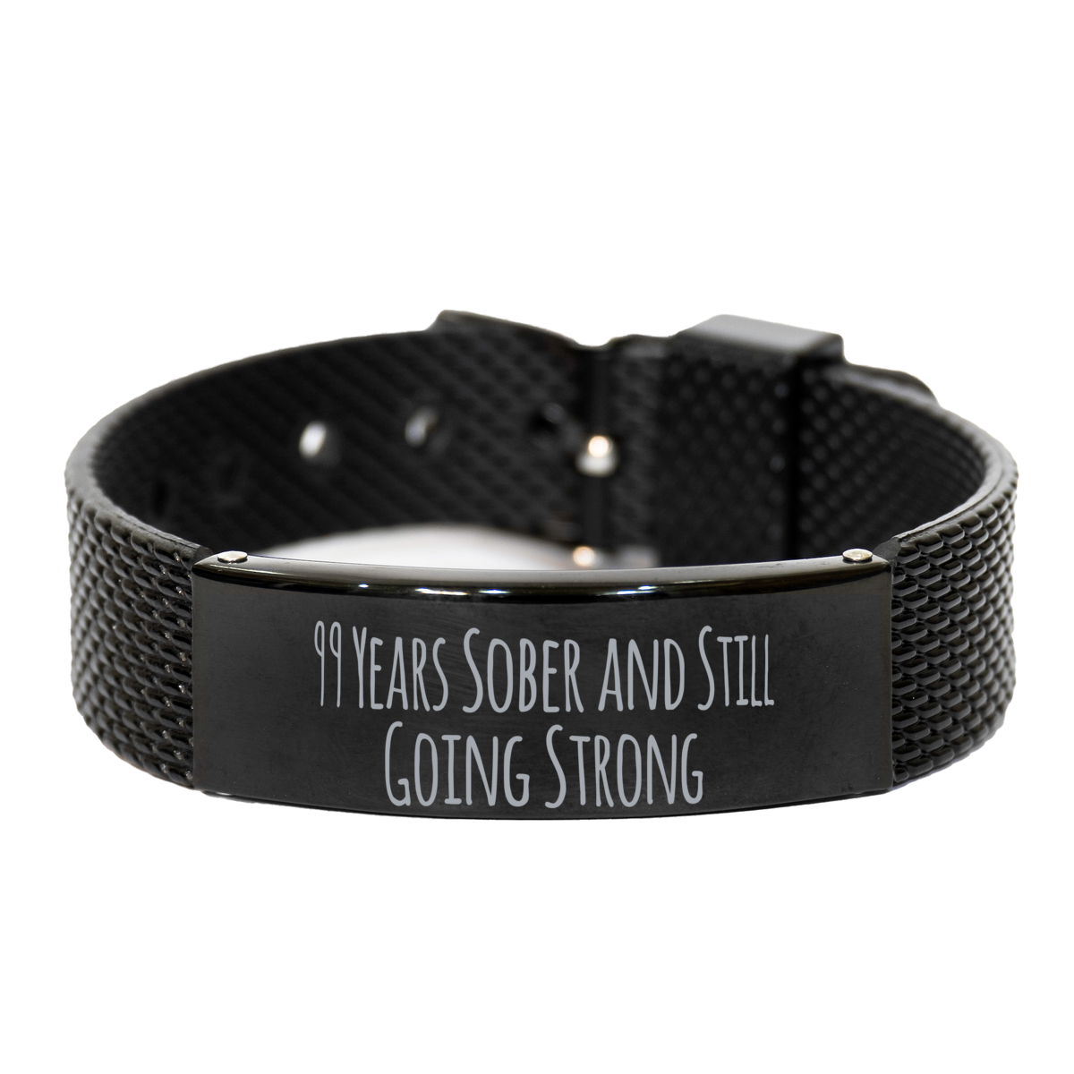 99 Years Sober Gift for Women Men 99 Years Sober and Still Going Strong Bracelet – front view