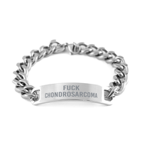Load image into Gallery viewer, Fuck Chondrosarcoma Cancer Bracelet Cuban Link Stainless Steel Bracelet – front view
