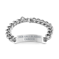 Load image into Gallery viewer, Fuck Gallbladder Cancer Cancer Bracelet Cuban Link Stainless Steel Bracelet – front view
