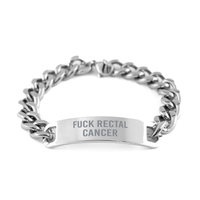Load image into Gallery viewer, Fuck Rectal Cancer Cancer Bracelet Cuban Link Stainless Steel Bracelet – front view
