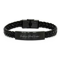 Load image into Gallery viewer, Badass Bookkeeper Gift for Her Women Braided Bracelet Funny Coworker Jewelry Him Men – front view
