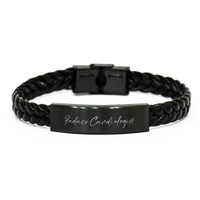 Load image into Gallery viewer, Badass Cardiologist Gift for Her Women Braided Bracelet Funny Coworker Jewelry Him Men – front view
