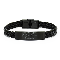 Load image into Gallery viewer, Badass Court Reporter Gift for Her Women Braided Bracelet Funny Coworker Jewelry Him Men – front view
