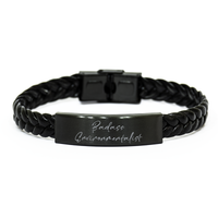 Load image into Gallery viewer, Badass Environmentalist Gift for Her Women Braided Bracelet Funny Coworker Jewelry Him Men – front view
