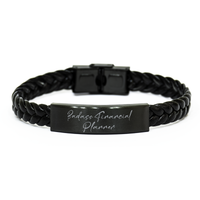 Load image into Gallery viewer, Badass Financial Planner Gift for Her Women Braided Bracelet Funny Coworker Jewelry Him Men – front view
