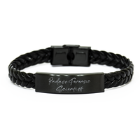 Load image into Gallery viewer, Badass Forensic Scientist Gift for Her Women Braided Bracelet Funny Coworker Jewelry Him Men – front view
