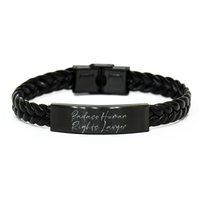 Load image into Gallery viewer, Badass Human Rights Lawyer Gift for Her Women Braided Bracelet Funny Coworker Jewelry Him Men – front view
