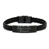 Load image into Gallery viewer, Badass Interior Designer Gift for Her Women Braided Bracelet Funny Coworker Jewelry Him Men – front view
