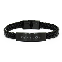 Load image into Gallery viewer, Badass Law Clerk Gift for Her Women Braided Bracelet Funny Coworker Jewelry Him Men – front view
