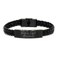 Load image into Gallery viewer, Badass Legal Assistant Gift for Her Women Braided Bracelet Funny Coworker Jewelry Him Men – front view

