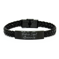 Load image into Gallery viewer, Badass Legal Secretary Gift for Her Women Braided Bracelet Funny Coworker Jewelry Him Men – front view
