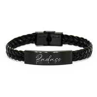 Load image into Gallery viewer, Badass Bracelet Gift for Her Women Braided Bracelet Funny Friend Coworker Jewelry Him Men – front view
