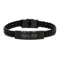 Load image into Gallery viewer, Badass Child Gift for Her Women Braided Bracelet Funny Jewelry Him Men – front view
