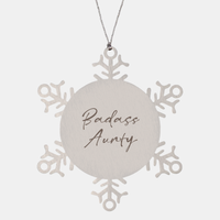 Load image into Gallery viewer, Badass Aunty Ornament Snowflake Ornament – front view
