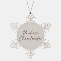 Load image into Gallery viewer, Badass Cheerleader Ornament Snowflake Ornament – front view
