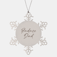 Load image into Gallery viewer, Badass Dad Ornament Snowflake Ornament – front view
