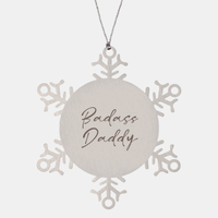 Load image into Gallery viewer, Badass Daddy Ornament Snowflake Ornament – front view
