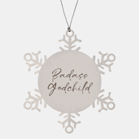 Load image into Gallery viewer, Badass Godchild Ornament Snowflake Ornament – front view
