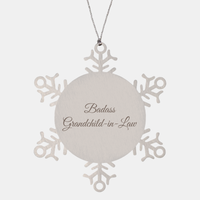 Load image into Gallery viewer, Badass Grandchild in Law Ornament Snowflake Ornament – front view
