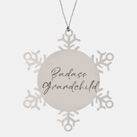 Load image into Gallery viewer, Badass Grandchild Ornament Snowflake Ornament – front view
