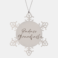 Load image into Gallery viewer, Badass Grandfather Ornament Snowflake Ornament – front view
