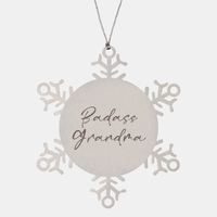 Load image into Gallery viewer, Badass Grandma Ornament Snowflake Ornament – front view
