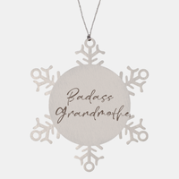 Load image into Gallery viewer, Badass Grandmother Ornament Snowflake Ornament – front view
