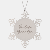 Load image into Gallery viewer, Badass Grandpa Ornament Snowflake Ornament – front view
