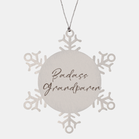 Load image into Gallery viewer, Badass Grandparent Ornament Snowflake Ornament – front view
