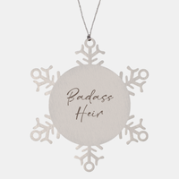 Load image into Gallery viewer, Badass Heir Ornament Snowflake Ornament – front view
