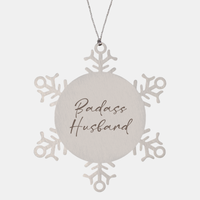 Load image into Gallery viewer, Badass Husband Ornament Snowflake Ornament – front view
