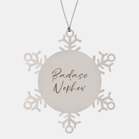 Load image into Gallery viewer, Badass Nephew Ornament Snowflake Ornament – front view
