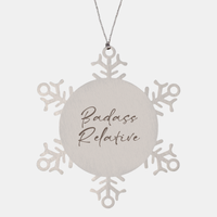 Load image into Gallery viewer, Badass Relative Ornament Snowflake Ornament – front view
