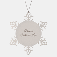 Load image into Gallery viewer, Badass Sister in Law Ornament Snowflake Ornament – front view
