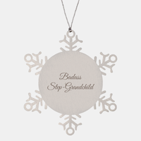 Load image into Gallery viewer, Badass Step Grandchild Ornament Snowflake Ornament – front view
