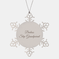Load image into Gallery viewer, Badass Step Grandparent Ornament Snowflake Ornament – front view

