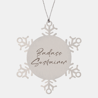 Load image into Gallery viewer, Badass Sustainer Ornament Snowflake Ornament – front view
