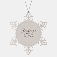 Load image into Gallery viewer, Badass Tribe Ornament Snowflake Ornament – front view
