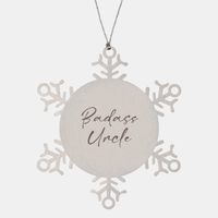 Load image into Gallery viewer, Badass Uncle Ornament Snowflake Ornament – front view
