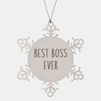 Load image into Gallery viewer, Best Boss Ever Ornament Christmas Gift Snowflake Ornament – front view
