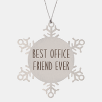 Load image into Gallery viewer, Best Office Friend Ever Ornament Christmas Gift Snowflake Ornament – front view
