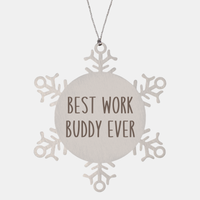 Load image into Gallery viewer, Best Work Buddy Ever Ornament Christmas Gift Snowflake Ornament – front view
