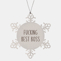 Load image into Gallery viewer, Fucking Best Boss Ornament Christmas Gift Snowflake Ornament – front view
