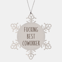 Load image into Gallery viewer, Fucking Best Coworker Ornament Christmas Gift Snowflake Ornament – front view
