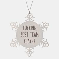 Load image into Gallery viewer, Fucking Best Team Player Ornament Christmas Gift Snowflake Ornament – front view

