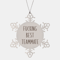 Load image into Gallery viewer, Fucking Best Teammate Ornament Christmas Gift Snowflake Ornament – front view
