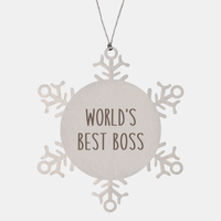 Load image into Gallery viewer, World's Best Boss Ornament Christmas Gift Snowflake Ornament – front view
