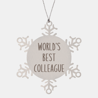 Load image into Gallery viewer, World's Best Colleague Ornament Christmas Gift Snowflake Ornament – front view
