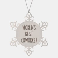Load image into Gallery viewer, World's Best Coworker Ornament Christmas Gift Snowflake Ornament – front view
